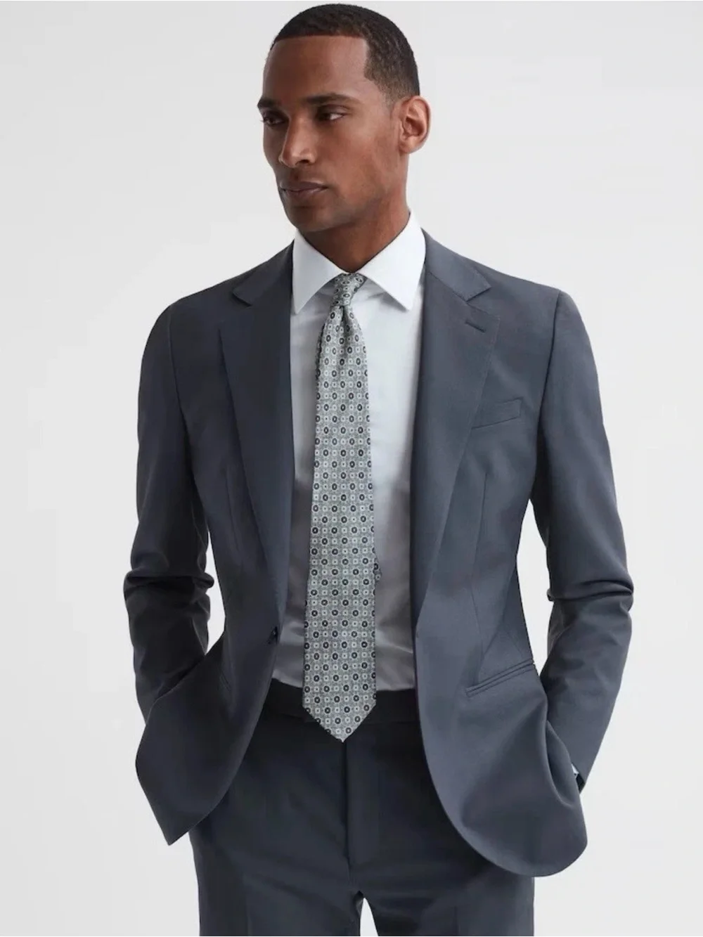 Reiss Airforce Blue Modern Fit Single Breasted Wool Full Suit | NWT | 40R / 32 W